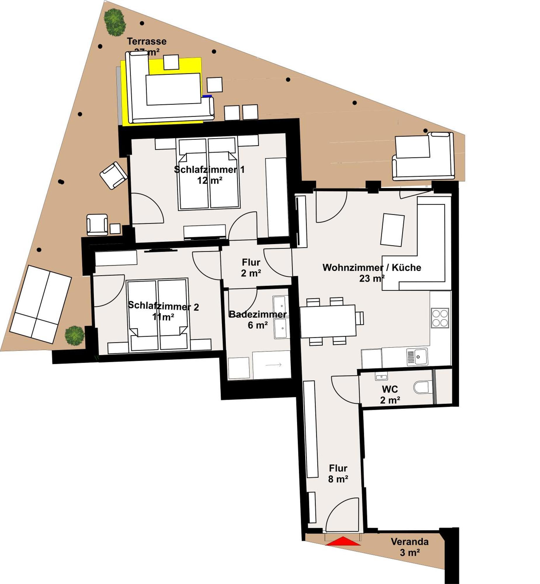 Appartement 100 Qm Penthouse, Self-check-in, 2 Parkplaetze *